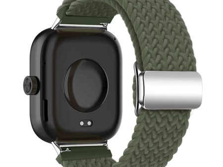 Xiaomi Smart Band 8 Pro   Redmi Watch 4 Loop Strap Magnetic Buckle Woven Watch Band - Dark Olive Green For Discount