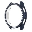 Samsung Galaxy Watch7 40mm Watch Case Rhinestone Decor Hard Bump Resistant Protective Frame - Midnight Blue For Discount