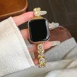 Apple Watch Series 41mm - 40mm - 38mm Band Zircon Gems Bracelet - Gold Hot on Sale