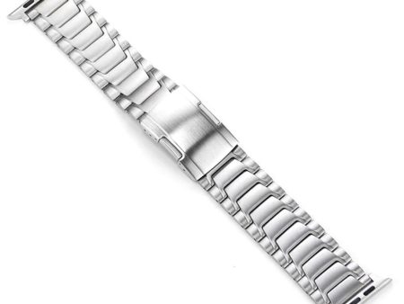 Apple Watch Series 41mm - 40mm - 38mm Titanium Alloy Watch Band Turtleback Clasp - Silver Sale