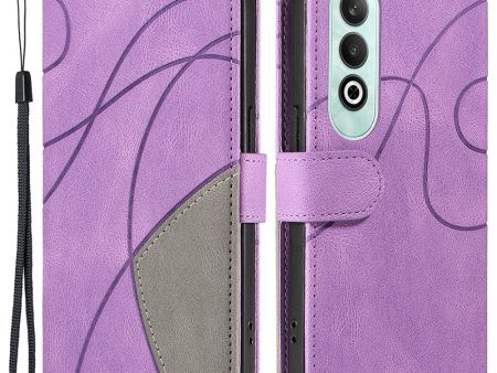 Textured OnePlus Nord CE4 leather case with strap - Light Purple Sale