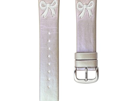 Apple Watch Series 41mm - 40mm - 38mm Watch Band Bowknot Leather Strap - Gradient Light Purple on Sale