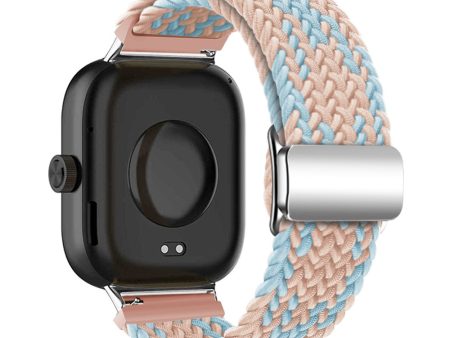 Xiaomi Smart Band 8 Pro   Redmi Watch 4 Loop Strap Magnetic Buckle Woven Watch Band - Blue+Pink Sale