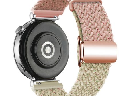 18mm Universal Smartwatch Strap Magnetic Buckle Design Woven Band - Confetti Pink+Starlight   Rose Gold Buckle on Sale