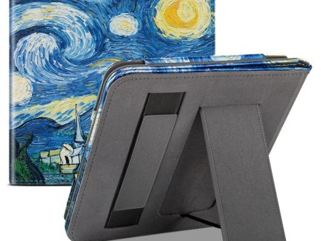 For Kobo Libra 2 N418 Kickstand Case Pattern Printing PU Leather E-Reader Cover - Starry Sky Sale