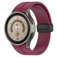 Samsung Galaxy Watch7 40mm Replacement Band Magnetic Folding Black Buckle Silicone Strap - Wine Red on Sale