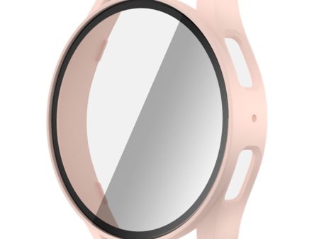 Samsung Galaxy Watch7 44mm Bump Resistant Watch Case with Built-In Tempered Glass Film - Pink Online Sale