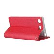 Silk Texture Wallet Stand Mobile Phone Leather Case Cover for Sony Xperia XZ1 Compact - Red Online