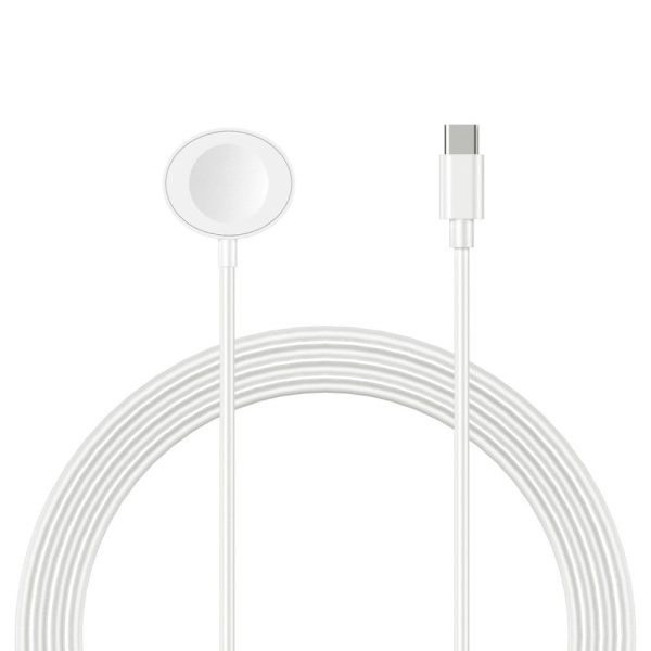 Apple Watch 1m Type-C Port Charging Cable Oval Wireless Charging Dock - White Cheap