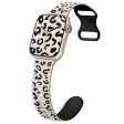 Apple Watch Series 41mm - 40mm - 38mm Leopard Silicone Strap - Starlight+Black Online Sale