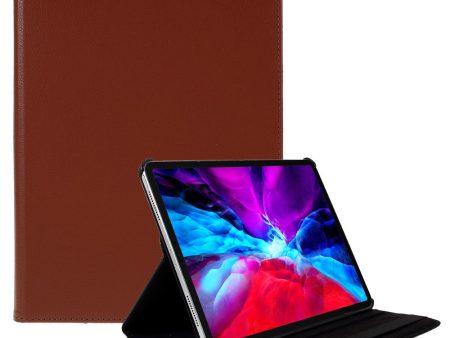 360 Rotating stand Litchi Skin Leather Tablet Case protector iPad Air 13 (2024)   Pro 12.9-inch (2022)   (2021)   (2020)   (2018) - Brown on Sale