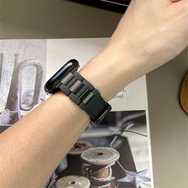 Apple Watch Series 41mm - 40mm - 38mm Stainless Steel+Rubber Strap - Black+Black Buckle For Sale