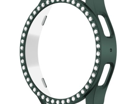 Samsung Galaxy Watch7 40mm Watch Case Rhinestone Decor Hard Bump Resistant Protective Frame - Green Online Hot Sale