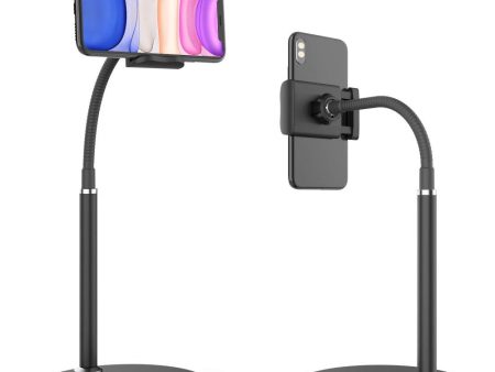 Universal flexible gooseneck rotatable desktop phone bracket - Black Hot on Sale