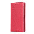 Silk Texture Wallet Stand Mobile Phone Leather Case Cover for Sony Xperia XZ1 Compact - Red Online