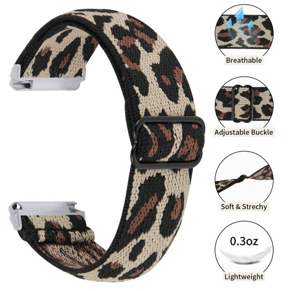 Garmin Vivomove 3   GarminMove 3 20mm Elastic Watch Strap Replacement Watchband - Leopard Online Sale