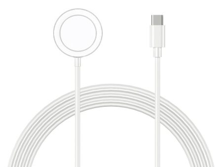 Apple Watch 1m Type-C Port Charging Cable Round Wireless Charging Dock - White Online Sale