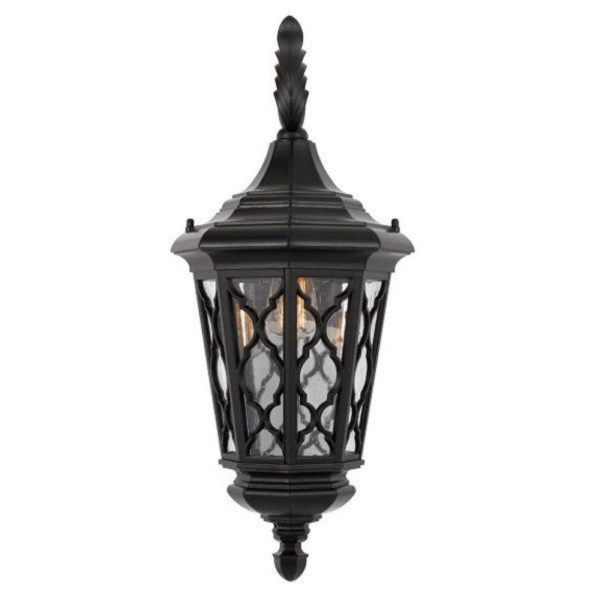 Brinley Mediterranean Outdoor Wall Light (Large) in Black Online Hot Sale