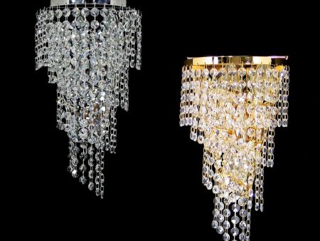 Asfour Crystal 3Lt Wall Light in Chrome or Gold Supply