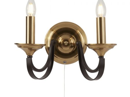 Louisa Indoor Wall Light 2Lt in Brass Online now