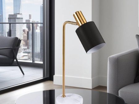 Marisol Desk Lamp in Black and Antique Brass For Discount