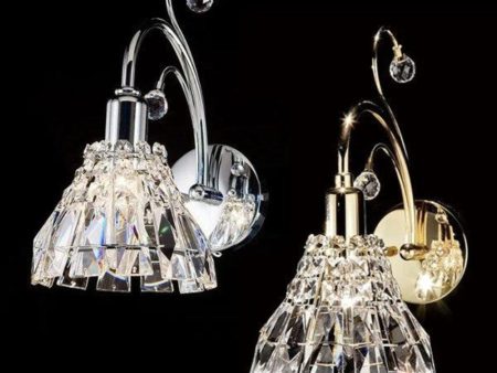 Asfour Crystal Wall Light in Chrome or Gold Fashion