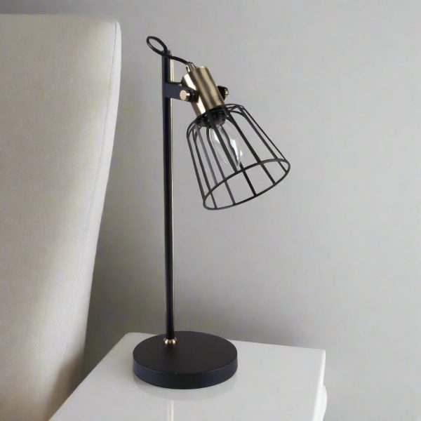 Ashley Cage Desk Lamp in Black Supply