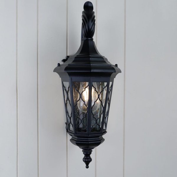 Brinley Mediterranean Outdoor Wall Light (Large) in Black Online Hot Sale