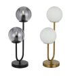 Eterna Table Lamp 2Lt in Black Smoke or Antique Gold Opal Matt For Cheap