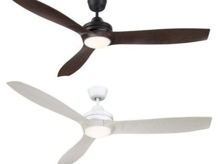 60  Lora DC Ceiling Fan Black, White with Light FC1138153 Mercator Lighting For Cheap