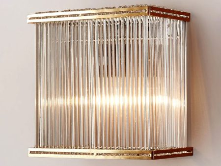 Verre Indoor Wall Light Rectangular in Brass Online Sale