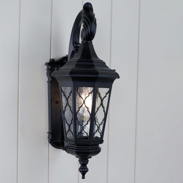 Brinley Mediterranean Outdoor Wall Light (Large) in Black Online Hot Sale