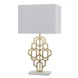 Akron Table Lamp Large in Black Antique Gold or White Antique Gold Sale