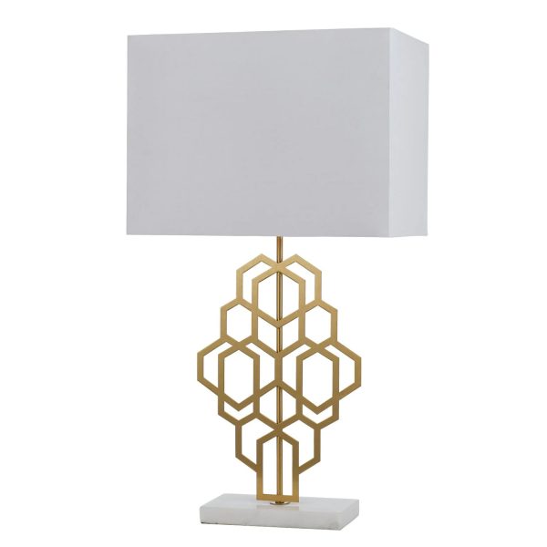 Akron Table Lamp Large in Black Antique Gold or White Antique Gold Sale