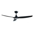 60  Skyfan DC Ceiling Fan w Light in Black, Teak or White SKY1503BL-L, SKY1503TK-L, SKY1503WH-L For Sale