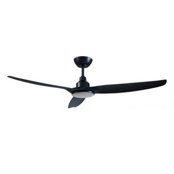 60  Skyfan DC Ceiling Fan w Light in Black, Teak or White SKY1503BL-L, SKY1503TK-L, SKY1503WH-L For Sale