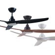 60  Skyfan DC Ceiling Fan w Light in Black, Teak or White SKY1503BL-L, SKY1503TK-L, SKY1503WH-L For Sale