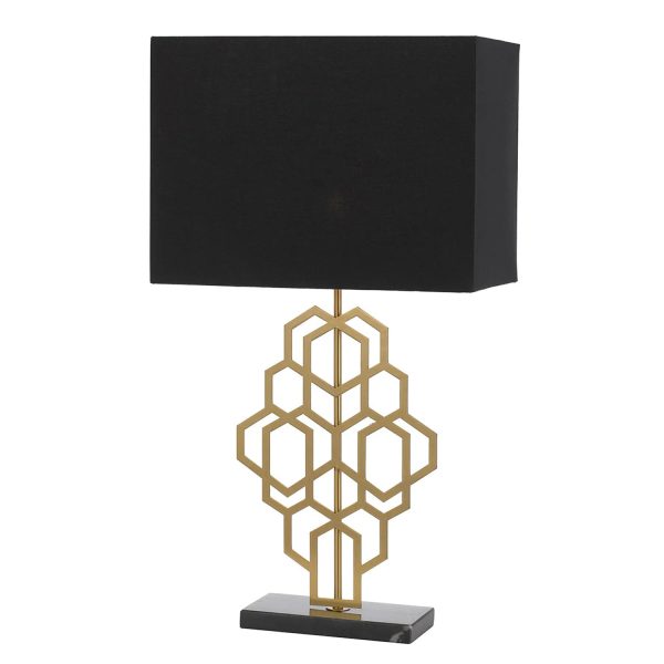 Akron Table Lamp Large in Black Antique Gold or White Antique Gold Sale