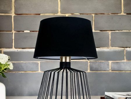 Ashley Cage Table Lamp Large in Black Discount